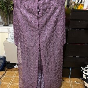 Lace Overlay Purple Maxi Skirt